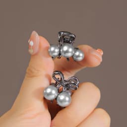 2pcs/set Mini Imitation Pearl Hair Claws For Women Girls Hair Clip Pins Fashionable Metal Grab Clips Gifts Hair Accessories