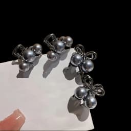 2pcs/set Mini Imitation Pearl Hair Claws For Women Girls Hair Clip Pins Fashionable Metal Grab Clips Gifts Hair Accessories