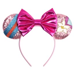 Cartoon Mulan Hairband Girl Cartoon Anime Sequin Ears Headband Kids Magnolia Flower Sequins Bow Hair Accessories Women Carnival