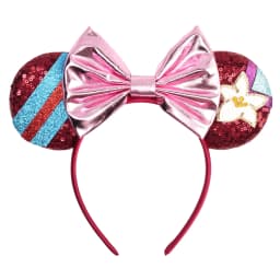 Cartoon Mulan Hairband Girl Cartoon Anime Sequin Ears Headband Kids Magnolia Flower Sequins Bow Hair Accessories Women Carnival