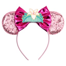 Cartoon Mulan Hairband Girl Cartoon Anime Sequin Ears Headband Kids Magnolia Flower Sequins Bow Hair Accessories Women Carnival