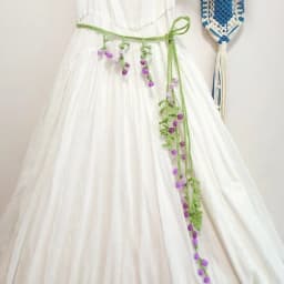 Handmade Original Design Ins Style with Fairy Skirt Mori Nymph Literary Hook Woven Wisteria Dream Romantic Belt Knitted Headband