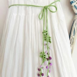 Handmade Original Design Ins Style with Fairy Skirt Mori Nymph Literary Hook Woven Wisteria Dream Romantic Belt Knitted Headband