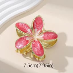 1/3Pcs Alloy Hawaiian Flower Clips Oil Dropping Hair Accessories Lily Flower Hair Claws Gradient Flower Hair Clip Beach Vocation