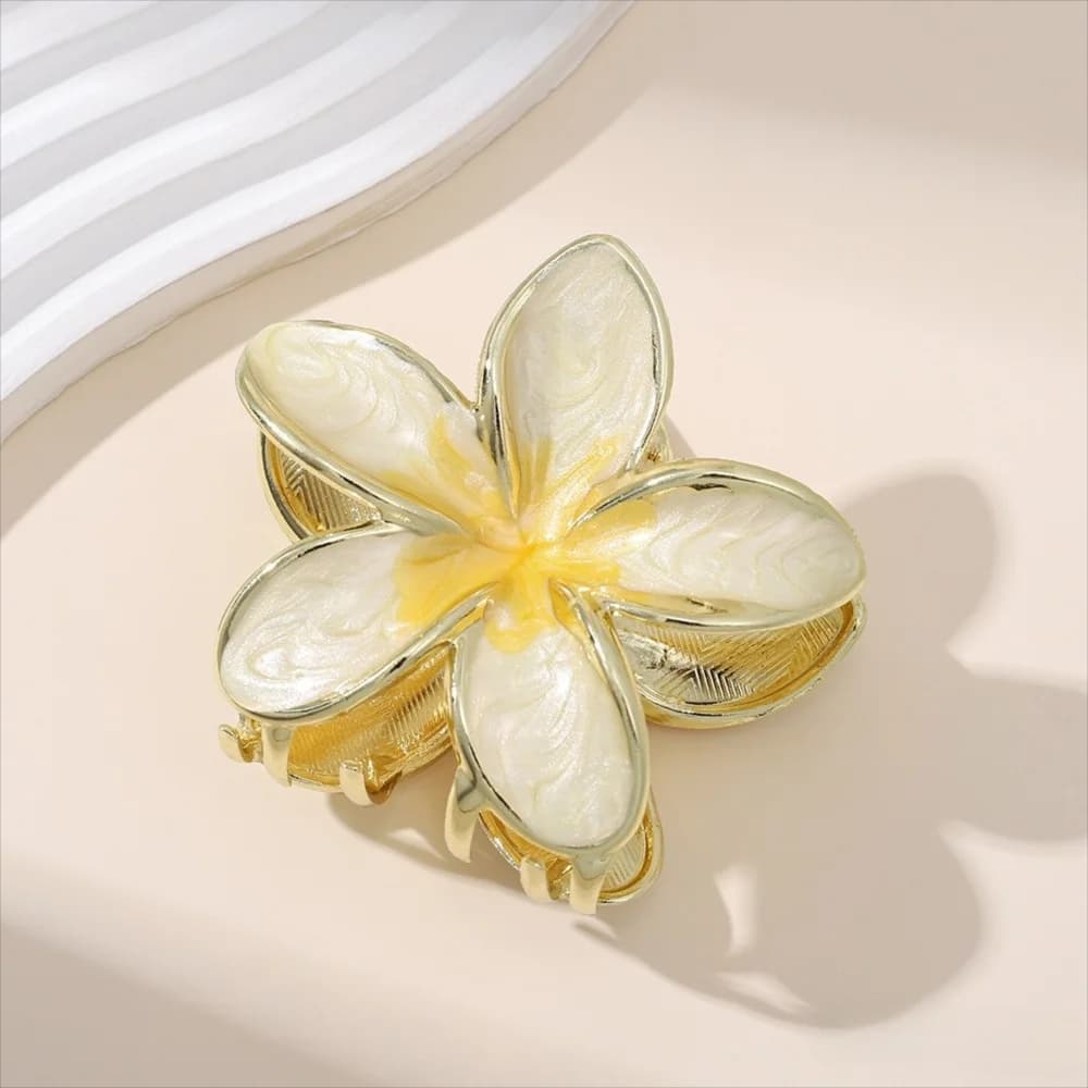 1/3Pcs Alloy Hawaiian Flower Clips Oil Dropping Hair Accessories Lily Flower Hair Claws Gradient Flower Hair Clip Beach Vocation