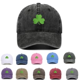 Ireland Green Baseball Cap Retro Clover Embroidered Sunscreen Hat for Men And Women Trendy Couple Duckbill Cap