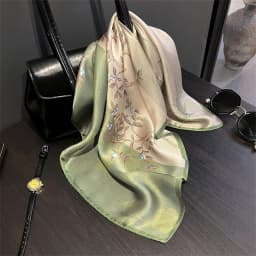 Luxury Brand 100% Natural Silk Scarf Women Design Small Square Shawl Hair Ribbon Headband Fashion Neckerchief Bandana