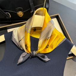 Luxury Brand 100% Natural Silk Scarf Women Design Small Square Shawl Hair Ribbon Headband Fashion Neckerchief Bandana