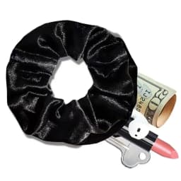 1PCS/Fashionable Sporty Velvet Hair Ties with Zipper Pockets Large Loop Hair Bands Hair Accessories for Women