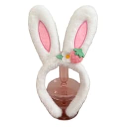 Women's cute strawberry flower headband, plush rabbit ear three-dimensional headband, home specific hair accessory headband