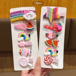 12 Rainbow Fruit Hair Clips Cute BB Hair Clips Headwear Clips Suitable for Daily Use Headwear