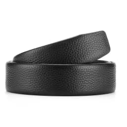 2Pcs 3.5cm 1.37inch Soft PU Leather Belt Body, No Buckle Replacement Strap for Men, Black Width Waistband for Automatic Buckle