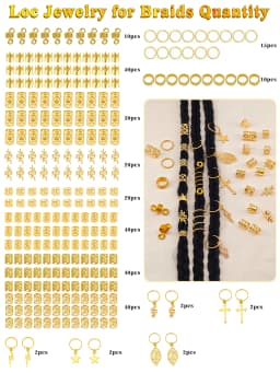 275pcs Boho Hair Alloy Pendants For Hair Dreadlock With Ring Cudd Charm Dreadlock Accessories Hair Decoration For Men Women Girl