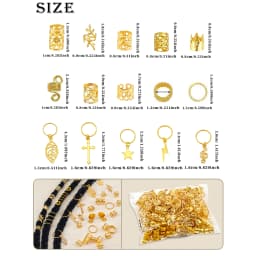 275pcs Boho Hair Alloy Pendants For Hair Dreadlock With Ring Cudd Charm Dreadlock Accessories Hair Decoration For Men Women Girl