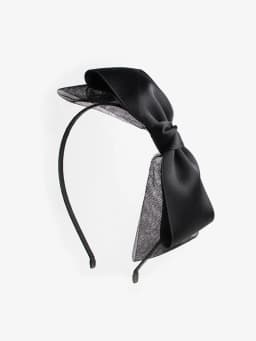 Black Big Bow Headband for Women Girls Mesh Fabric Hair Loop Trendy Hairband Female Headpieces Bezel Hair Accessories