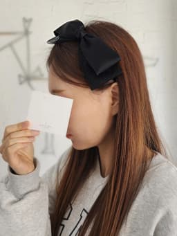 Black Big Bow Headband for Women Girls Mesh Fabric Hair Loop Trendy Hairband Female Headpieces Bezel Hair Accessories