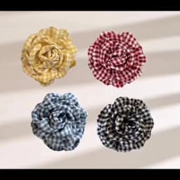 2025 New Grid Hair Claw Women's Gripper Korean Version Flower Hairpin Yellow Rose Exquisite Grab Clip Hair Accessory For Girls