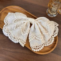 Elegant White Lace Embroidery Bow Hair Clip New High-end Hair Accessory for Women, Half Up Hair Clip for Women Back Head