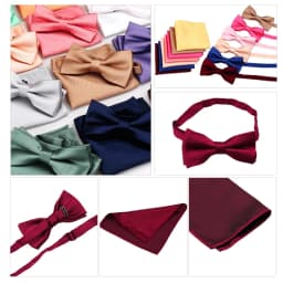 Bow Tie Man Wedding Luxury Bowtie Hanky Neckwear Fashion Elegant Set Neck Tie With Pocket Square Handkerchief Accessories Cravat