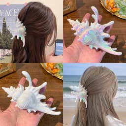 New Marine Conch Large Hair Claw Clips Crab Barrettes Women Girls Ponytail Hair Clamps Hairpins Hair Accessories Summer Fashion