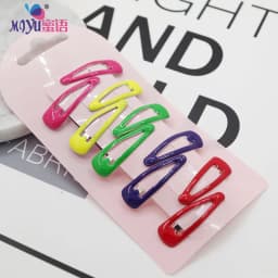 Girls Hair Clips 10 Set Mini Press Clips Colorful Baked Lacquer Baby Safe Snaps Cute Cartoon Prints Pink Hair Barrettes