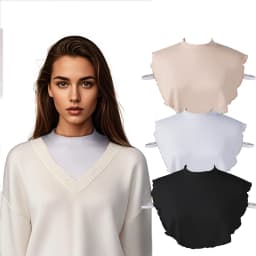 Simple Dickey Fake False Collars Womens Modal Half Collar Fashion Solid Color Turtleneck High Neck Cover Detachable Neck Collar