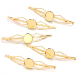 5pcs/lot Inner Size 12mm Round Cabochon Metal Hairpins Barrettes Hair Clips Base Setting For Jewelry Making DIY Hair Accessories