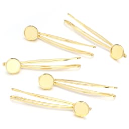5pcs/lot Inner Size 12mm Round Cabochon Metal Hairpins Barrettes Hair Clips Base Setting For Jewelry Making DIY Hair Accessories