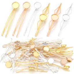 5pcs/lot Inner Size 12mm Round Cabochon Metal Hairpins Barrettes Hair Clips Base Setting For Jewelry Making DIY Hair Accessories