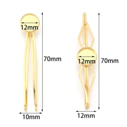 5pcs/lot Inner Size 12mm Round Cabochon Metal Hairpins Barrettes Hair Clips Base Setting For Jewelry Making DIY Hair Accessories