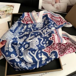 Vintage-Inspired Houndstooth Printed Square Scarf Soft Satin Thin Smooth Neck Scarf Sunscreen Headscarf For Women Head Wrap