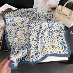 Vintage-Inspired Houndstooth Printed Square Scarf Soft Satin Thin Smooth Neck Scarf Sunscreen Headscarf For Women Head Wrap