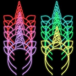 6/12PCS Girls Noctilucent Unicorn Headbands Women Headband Plastic Teeth Hairbands Kids Family Decoration Party Hair Accessories