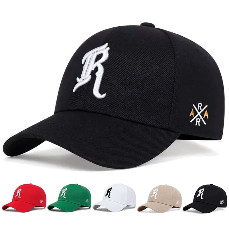 Unisex R Letter Embroidery Baseball Caps Spring and Autumn Outdoor Adjustable Casual Hats Hip Hop Hat Sunscreen Hat Sports Cap
