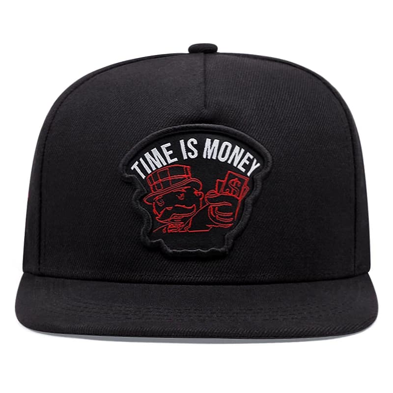 2025 New TIME IS MONEY Poker Flat Edge Hat Outdoor Adjustable Sunshade Hat Street Hip Hop Hat Male Female Sunscreen Baseball Hat
