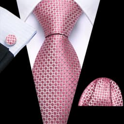 Mens Tie Golden Red Green Pink Plaid Checks Geometric Ties Hanky Cufflinks Set Necktie Formal Wedding Dinner silk Party