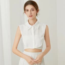 Hollow Lace Chiffon Fake Collar for Womens Half Shirt Blouse Sweater Detachable Shirt Collar False Lapel Top Collars Decor