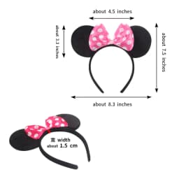 Adult Kids Mouse Ears Headband Girls Birthday Party Sequin Dot Bows Accessories Children's Headwear Party Hair Band