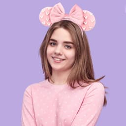 Pearls 3.3"Mouse Ears Headband 5‘’ Velvet Bow Hairband For Girls Festival Party Cosplay DIY Hair Accessories Women Gifts