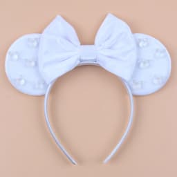 Pearls 3.3"Mouse Ears Headband 5‘’ Velvet Bow Hairband For Girls Festival Party Cosplay DIY Hair Accessories Women Gifts