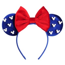 Pearls 3.3"Mouse Ears Headband 5‘’ Velvet Bow Hairband For Girls Festival Party Cosplay DIY Hair Accessories Women Gifts