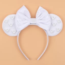 Pearls 3.3"Mouse Ears Headband 5‘’ Velvet Bow Hairband For Girls Festival Party Cosplay DIY Hair Accessories Women Gifts