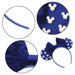 Pearls 3.3"Mouse Ears Headband 5‘’ Velvet Bow Hairband For Girls Festival Party Cosplay DIY Hair Accessories Women Gifts