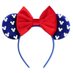 Pearls 3.3"Mouse Ears Headband 5‘’ Velvet Bow Hairband For Girls Festival Party Cosplay DIY Hair Accessories Women Gifts