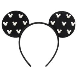 Pearls 3.3"Mouse Ears Headband 5‘’ Velvet Bow Hairband For Girls Festival Party Cosplay DIY Hair Accessories Women Gifts