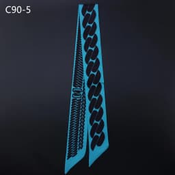 French New Geometric Chain Twill Silk Scarf Women's Tie Bag Handle Ribbon Headband Scarf Wholesale 5 * 90cm