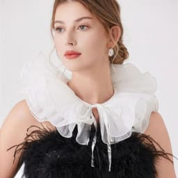 Elegant Mesh Ruffle Layer Fake Collar Decoration Shawl Shirt Blouse Tulle Neck Decor Party Neckwear Cosplay Costume Accessories