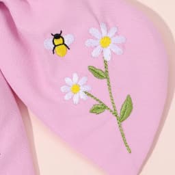 Flower Bow Hair Clips Sweet Pink Bee Floral Handmade Embroidery Bownot Barrette For Girls Children Daliy Heawear Accessories