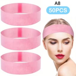 10/50/100pcs Disposable Headbands Spa Salon Facial Headband Black White Pink Elastic Adjustable Magic Tape Skincare Accessory