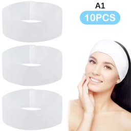 10/50/100pcs Disposable Headbands Spa Salon Facial Headband Black White Pink Elastic Adjustable Magic Tape Skincare Accessory